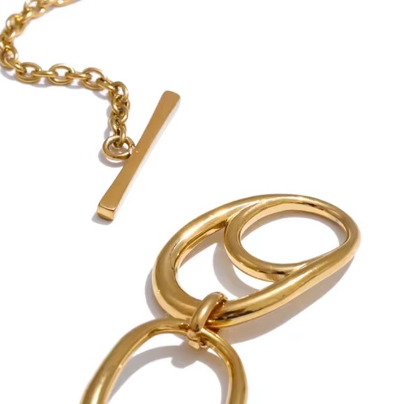 Modern Chunky Gold Chain Necklace – 16.9” Stainless Steel - Picture 9 of 17